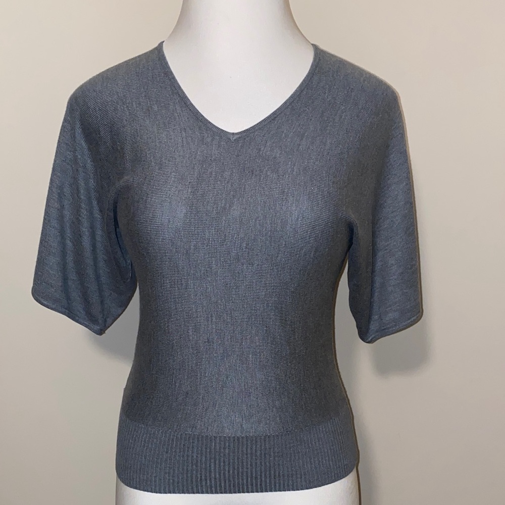 New York & Company medium gray dolman sleeve top.